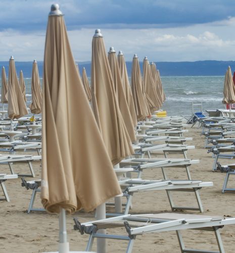 La spiaggia di Grado, Mare Adriatico, Italia